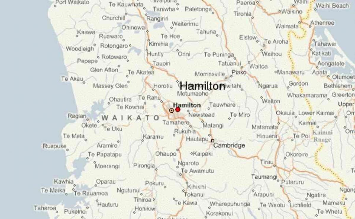 Mapa de hamilton, nova celandia
