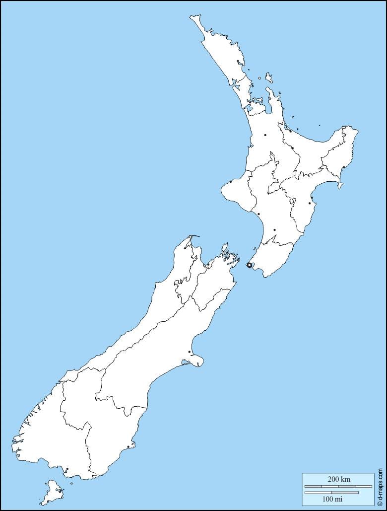 en branco mapa de australia e nova celandia