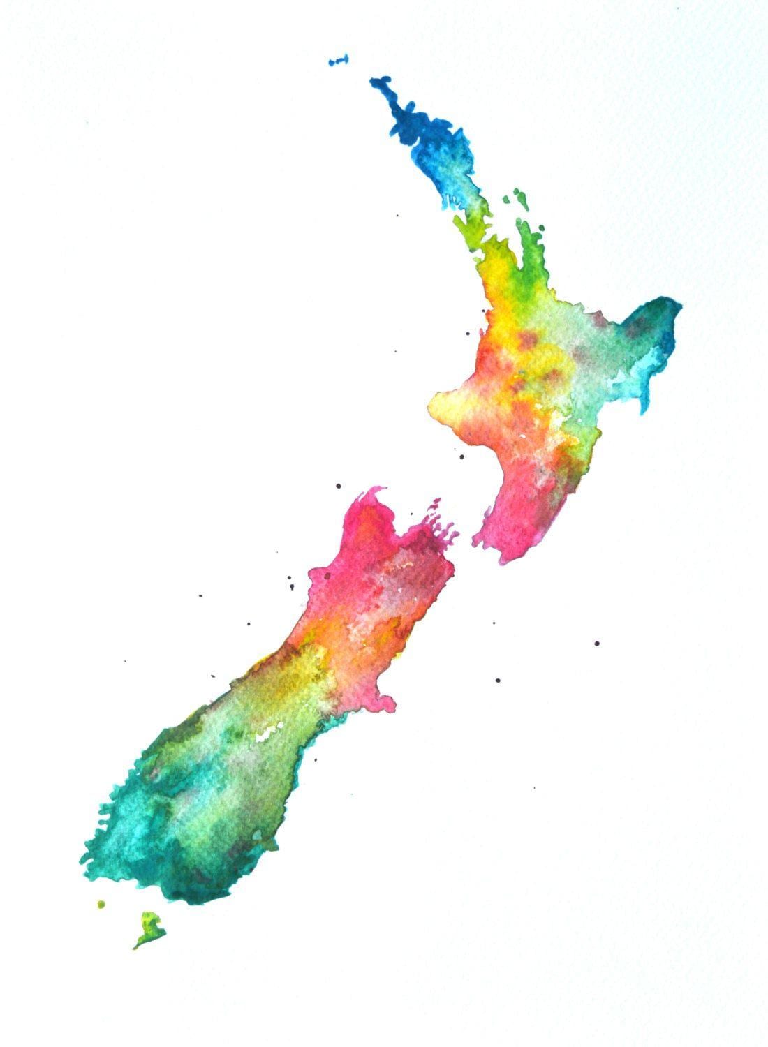 Mapa de nova celandia arte
