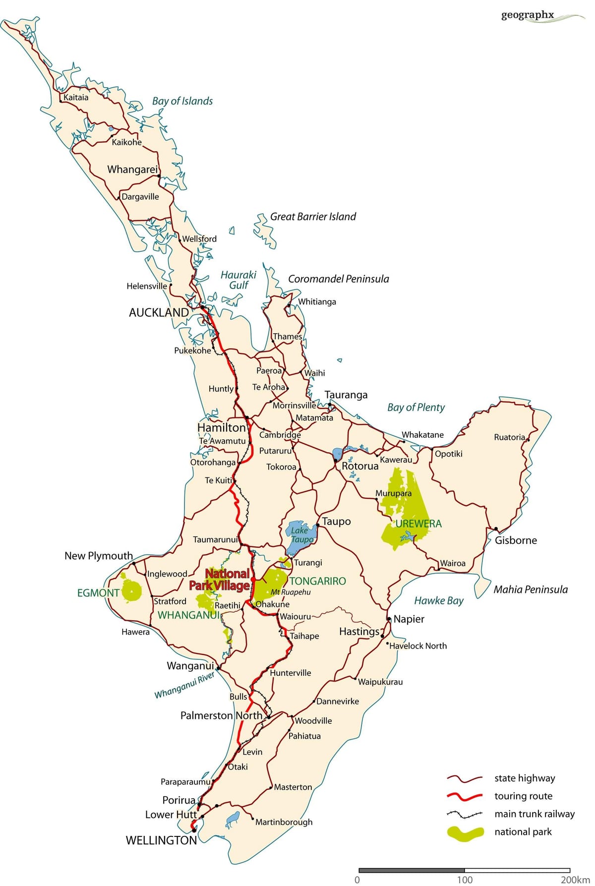 detallado guión de nova celandia illa norte