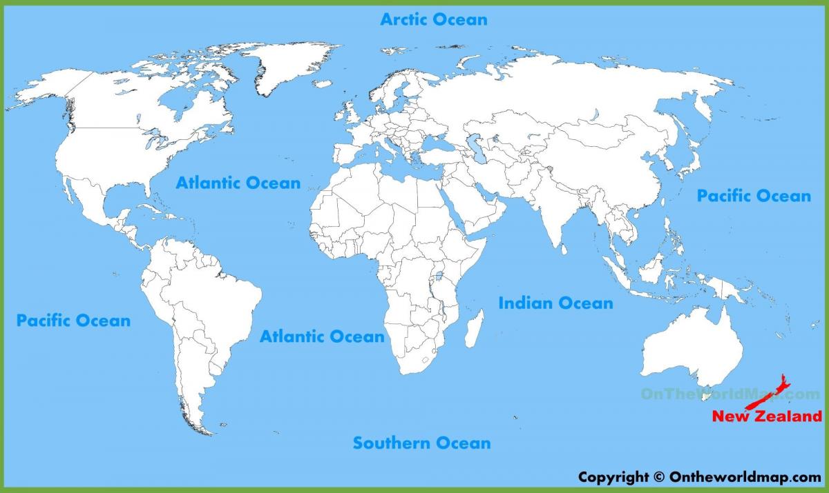 nova celandia localización no mapa do mundo