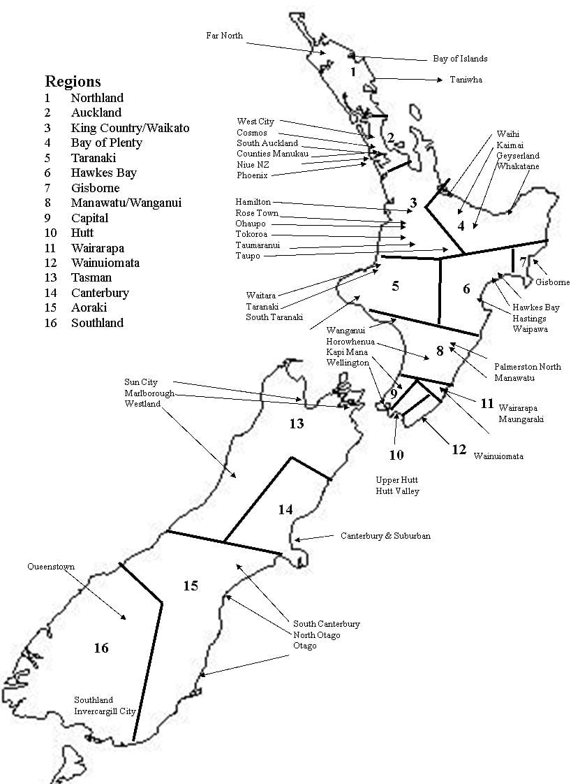 en branco e negro mapa de nova celandia