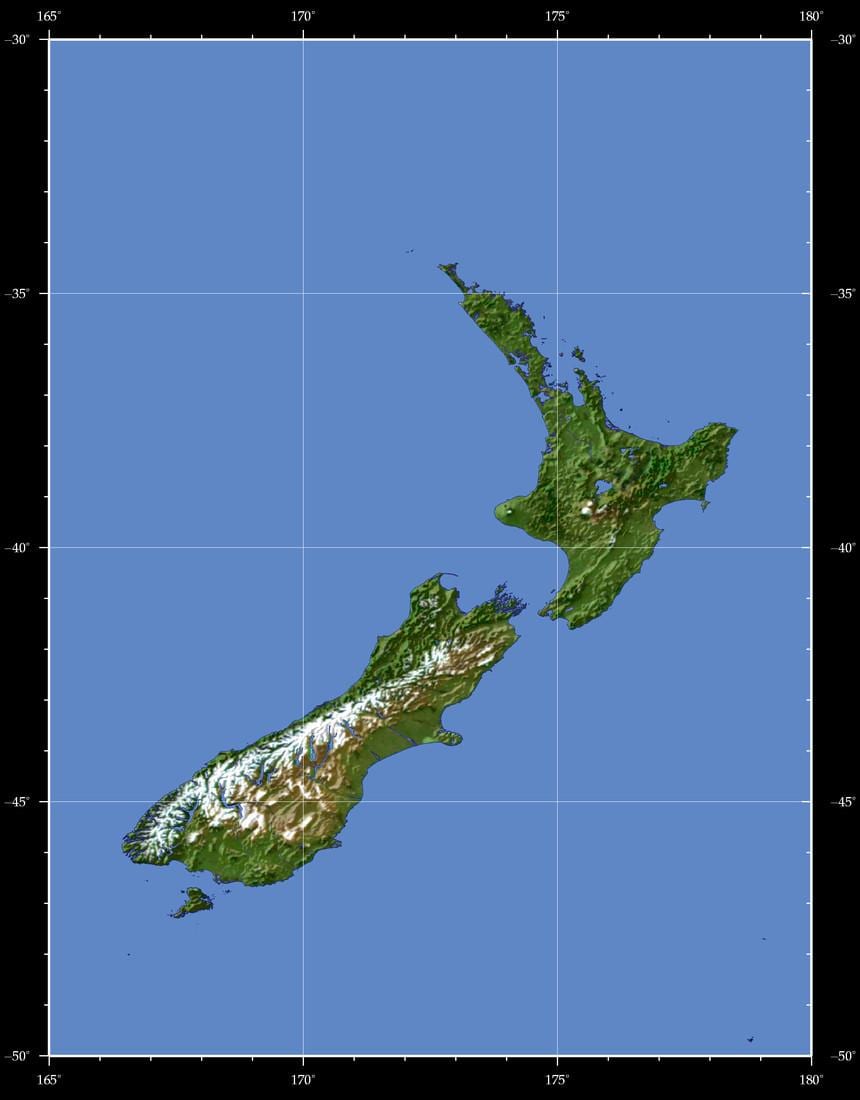 nova celandia terra mapa
