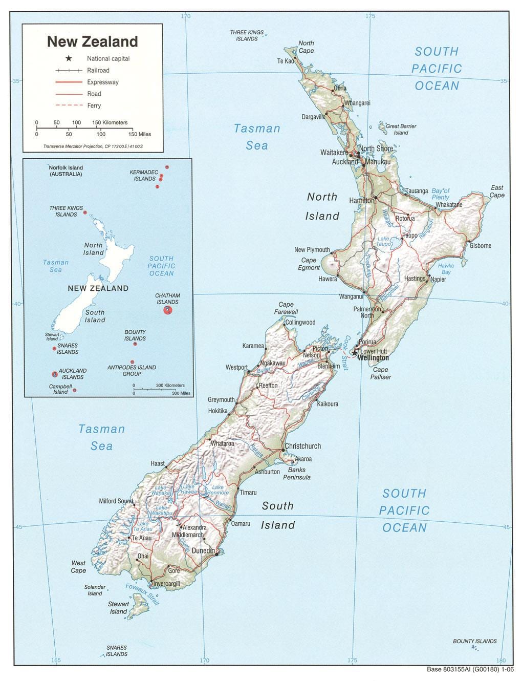 nova celandia ríos mapa