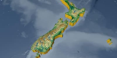 Mapa de 3d nova celandia