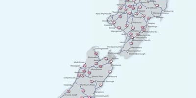 Mapa de nova celandia condución