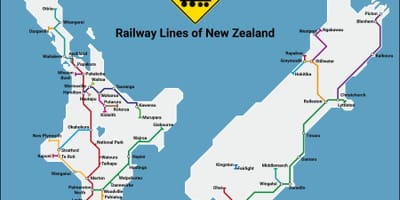 Nova celandia rede ferroviaria mapa