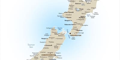 Mapa turístico de nova celandia illa norte