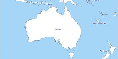 Esbozo de mapa de australia e nova celandia
