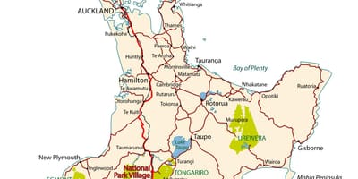 Detallado guión de nova celandia illa norte