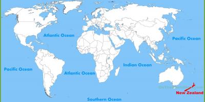 Nova celandia localización no mapa do mundo