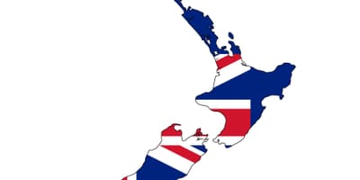Mapa de nova celandia e a bandeira