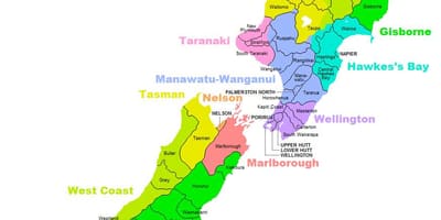 Mapa político de australia e nova celandia