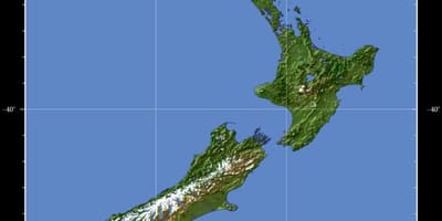 Nova celandia terra mapa