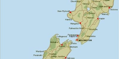 Mapa de nova celandia portos