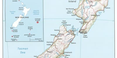 Nova celandia ríos mapa