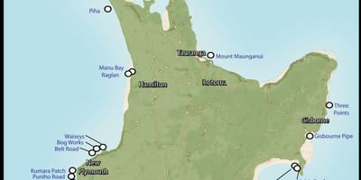Mapa de nova celandia surf