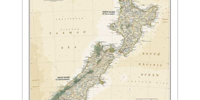 National geographic nova celandia mapa